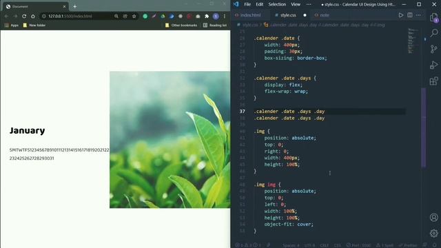 HTML CSS Calendar смотреть онлайн