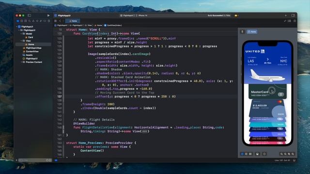 Flight App UI Animation's | SwiftUI Challenge | Part 1 | Xcode 14 | SwiftUI Tutorials смотреть онлайн