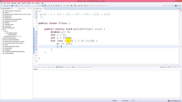 Shortest code to calculate Pi by Java смотреть онлайн