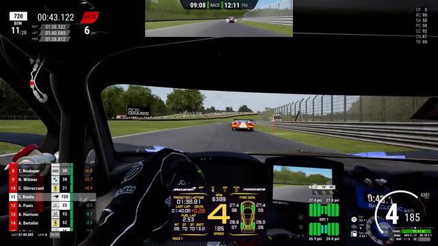 Assetto Corsa Competizione race McLaren GT3 at Oulton Park, starting last ACC controller gamepad смотреть онлайн