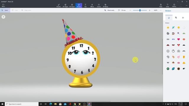 Animated GIF Golden Clock in Paint 3D смотреть онлайн