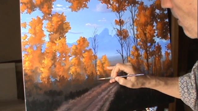 Как рисовать осины использованием холст, акрил смотреть онлайн