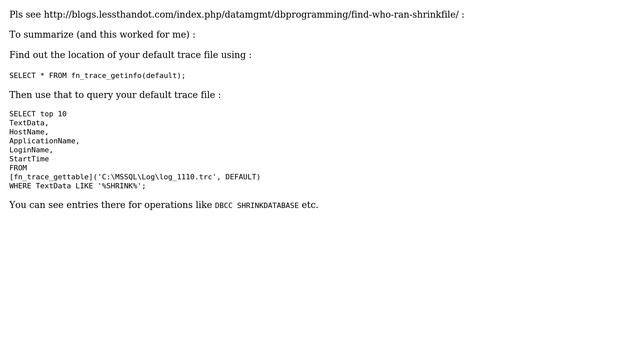 Databases: Catch event of auto_shrink in SQL Server Log? (2 Solutions!!) смотреть онлайн
