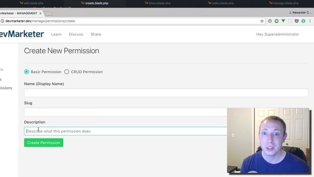 Permissions CRUD...sorta kinda - Build an Advanced Blog/CMS (Episode 13) смотреть онлайн