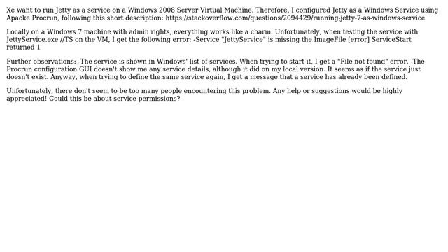DevOps & SysAdmins: Jetty Service on Windows Server 2008 using Procrun: Missing service ImageFile смотреть онлайн