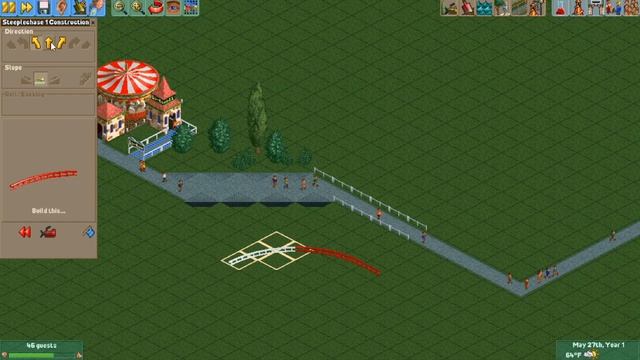 Diagonal paths and railings - OpenRCT2 tutorial смотреть онлайн
