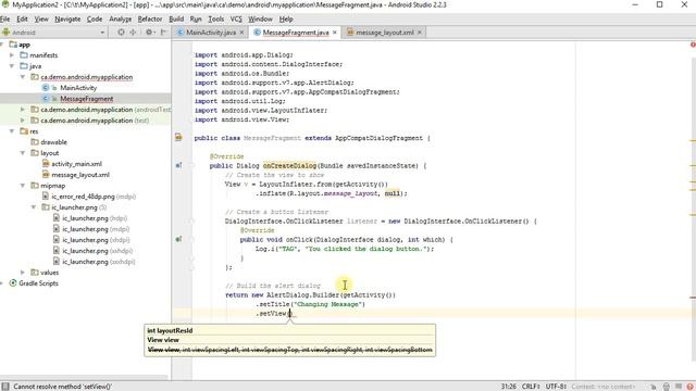 AlertDialog via Fragment: Android Programming смотреть онлайн