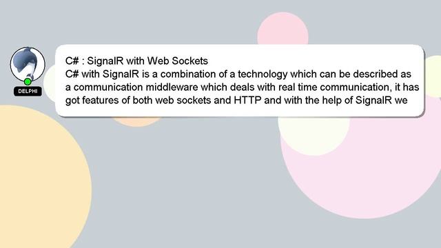 C# : SignalR with Web Sockets смотреть онлайн