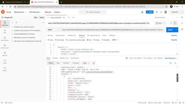 Shopify API | Lesson #7: Create A New Product With The Default Product Variant Using Postman смотреть онлайн