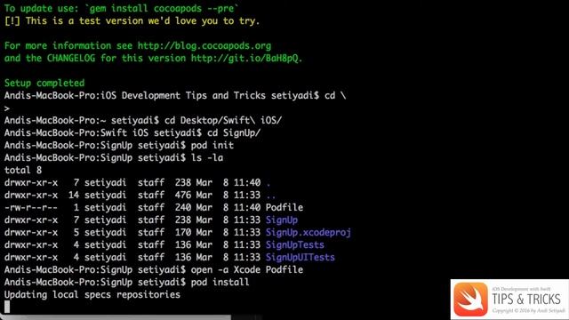 Swift iOS Development: Using Dependency Manager: CocoaPods