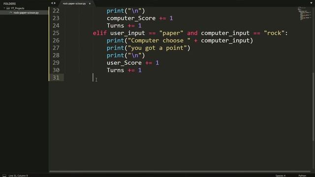 How to make Rock Paper Scissor game in Python [Absolute Beginner] смотреть онлайн