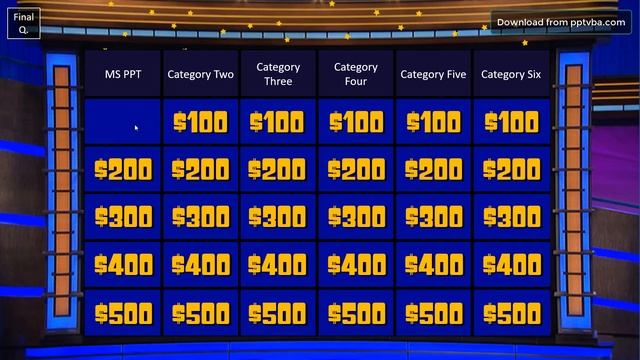 Download JEOPARDY PowerPoint Template with ScoreBoard Points & Music | PPT VBA Interactive Game смотреть онлайн