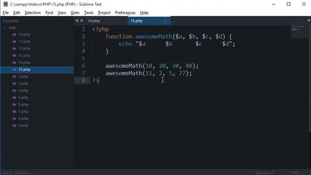 PHP Tutorial 15: Function Arguments смотреть онлайн