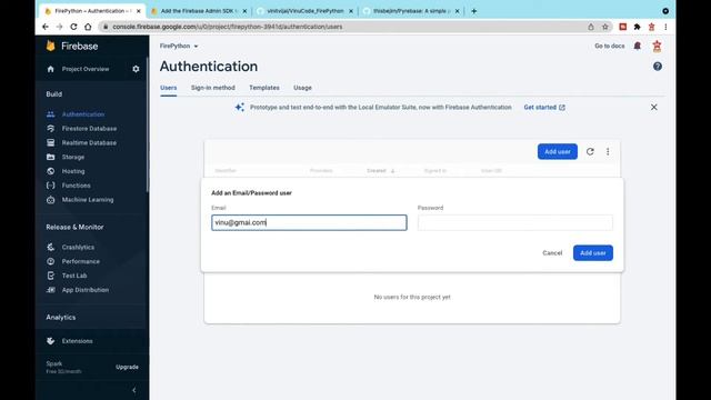 Firebase + Python Integration Project | How To | Firebase | Source Code | Vinit Vijal | VinuCode смотреть онлайн