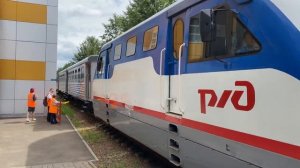 ДЕТСКАЯ ЖЕЛЕЗНАЯ ДОРОГА ЯРОСЛАВЛЯ. ПРИБЫТИЕ ПОЕЗДА №601 НА СТАНЦИЮ ПИОНЕРСКАЯ