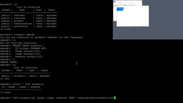 Tutorial - Importing data into PostgreSQL смотреть онлайн