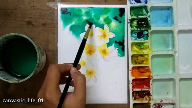 Easiest Floral Watercolour Painting | step by step | Blur background | In Hindi | #canvasticlife смотреть онлайн
