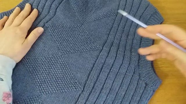 Мужской жилет "ромбы". Подробно о вязании. смотреть онлайн