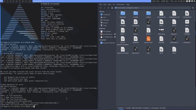 ArcoLinux : 3255 Dwm - arcolinux-dwm-pacman-hook-git to rebuild your personal dwm after update смотреть онлайн