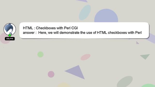 HTML : Checkboxes with Perl CGI смотреть онлайн