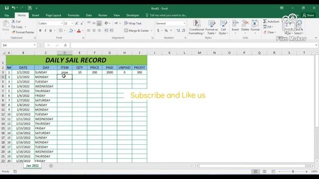 how to create excel daily sales record. Make your work easy with daily records. daily records смотреть онлайн