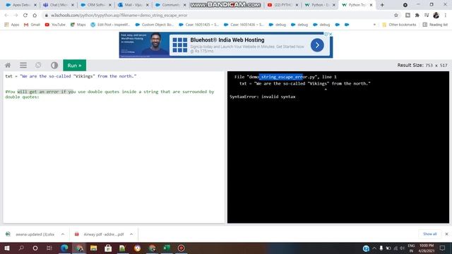 PYTHON:W3 SCHOOLS (Series) DAY-16/Python Escape Characters/For Beginners/VL INFOTECH смотреть онлайн