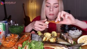 EATING | Горбуша, скумбрия, семга | pink salmon, mackerel, salmon не MUKBANG, no talking