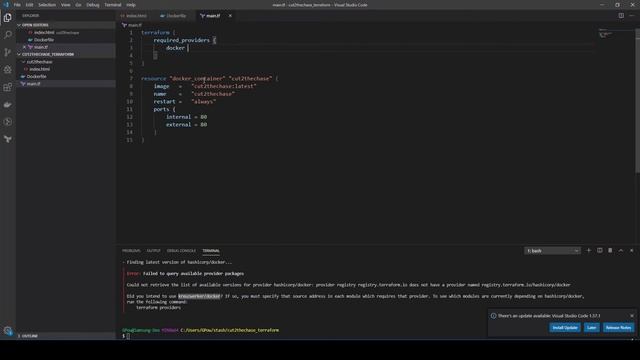 Deploy webapp with Terraform in 3minutes!! + Fix for Terraform kreuzwerker/docker смотреть онлайн
