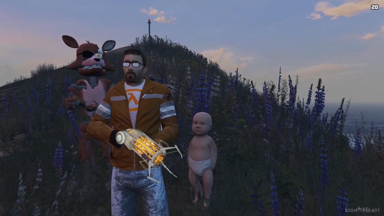 АНИМАТРОНИК ФНАФ FIVE NIGHTS AT FREDDY'S НА ЗАТЕРЯННОМ ОСТРОВЕ HALF-LIFE! GTA 5 MODS ONLINE ГТА 5 смотреть онлайн