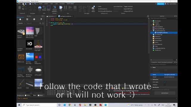 How to make Day Night cycle | Roblox Studio смотреть онлайн