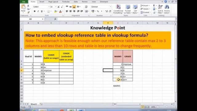 How to EMBED table in Vlookup formula? | Table as array in Vlookup смотреть онлайн