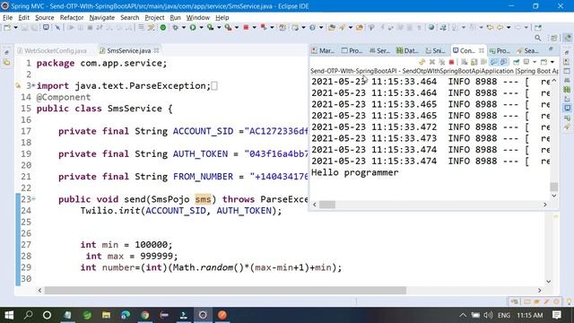 Send OTP Or SMS In Mobile No With Spring Boot Using Twilio |  Send OTP Using Spring Boot Applicatio