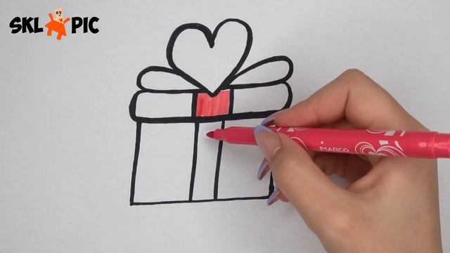 Как нарисовать подарок / How to Draw a Gift / Drawing and Coloring for children смотреть онлайн