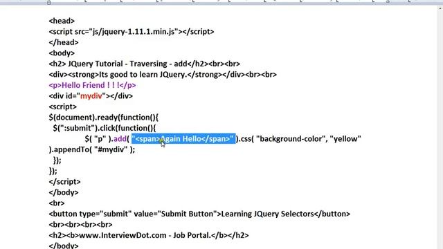 ADD TRAVERSING METHOD JQUERY DEMO смотреть онлайн