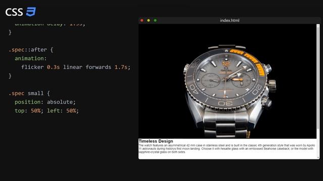 Product Reveal & Specs Animation | HTML, CSS смотреть онлайн