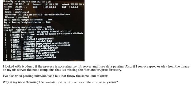 PXE boot with NFS: /sbin/init: No such file or directory смотреть онлайн