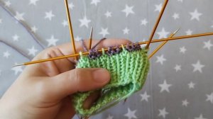 Ленивый жаккард для носков. Простой узор для вязания по кругу.