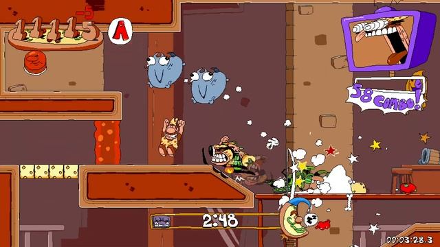 Pizza Tower - Fastfood Saloon P Rank (All Toppins, All Secrets, High Continuous Combo)