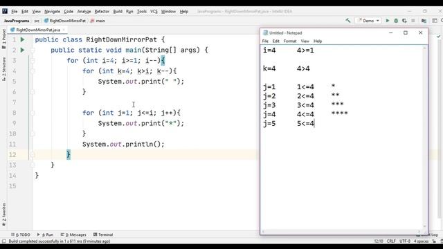 Pattern 23 - Java program to print Right down Mirror Star Pattern || Java Pattern Programs смотреть онлайн