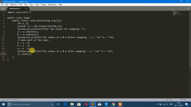 Java Program To Swap The Values Of Two Variables Without Using Third Variable - For Beginners смотреть онлайн