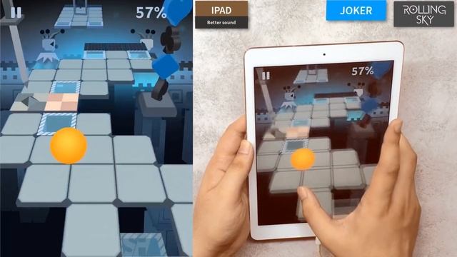 Rolling Sky Joker iPad 100% 3/3 Crowns 10/10 Gems complete смотреть онлайн