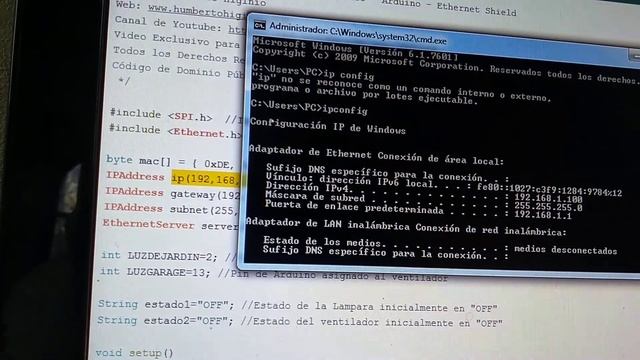 Placa Arduino Mega con shield ethernet con panel de control смотреть онлайн