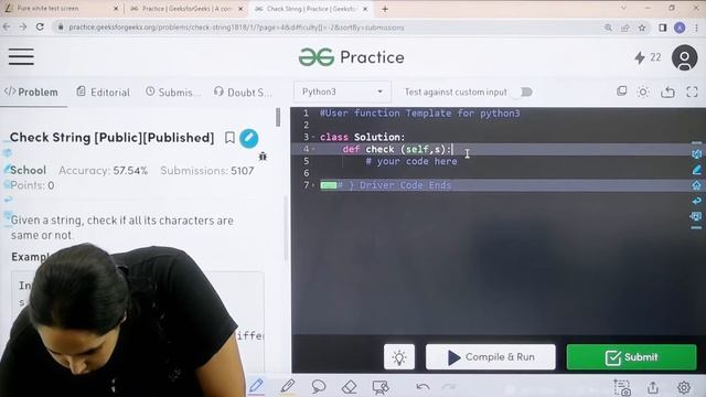 Check String | School Practice Problem | GeeksforGeeks School смотреть онлайн
