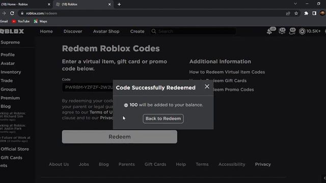 Redeeming a Roblox code from Microsoft Rewards! 100 Robux! смотреть онлайн