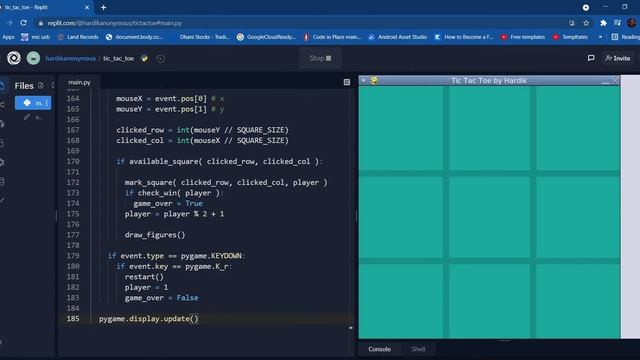 Tic Tac Toe game by Hardik from Code in Place 2021 смотреть онлайн