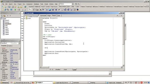 Créer une Application avec Delphi 7 pour se connecter à une BD SQL Server (partie 2) смотреть онлайн