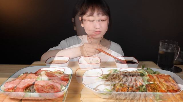 Jenny eating/Mukbang)SUB/Chicken Salad Noodles/ASMR eating sounds смотреть онлайн