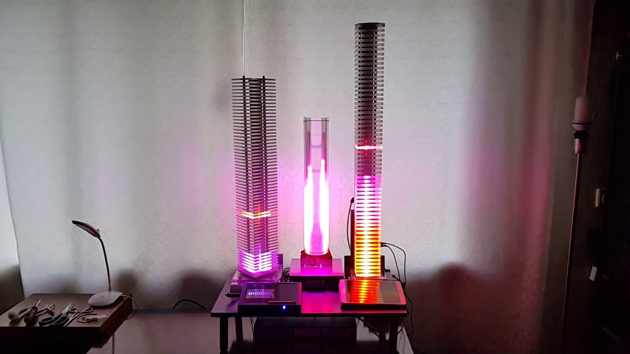 Vu Meter - Three towers, effect by Cine-Lights/ WS2812 + Arduino. смотреть онлайн