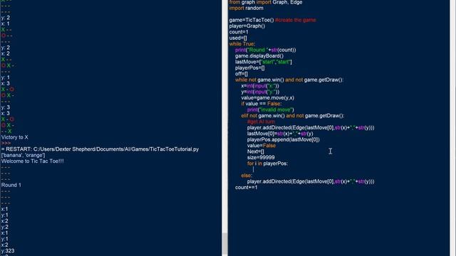 SHEP AI - Python Tic Tac Toe (noughts and crosses) AI using a graph data structure смотреть онлайн
