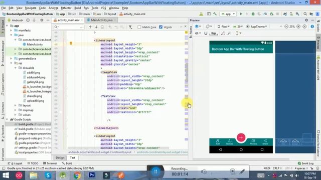Bottom App Bar With Floating Button in Android with Source Code смотреть онлайн